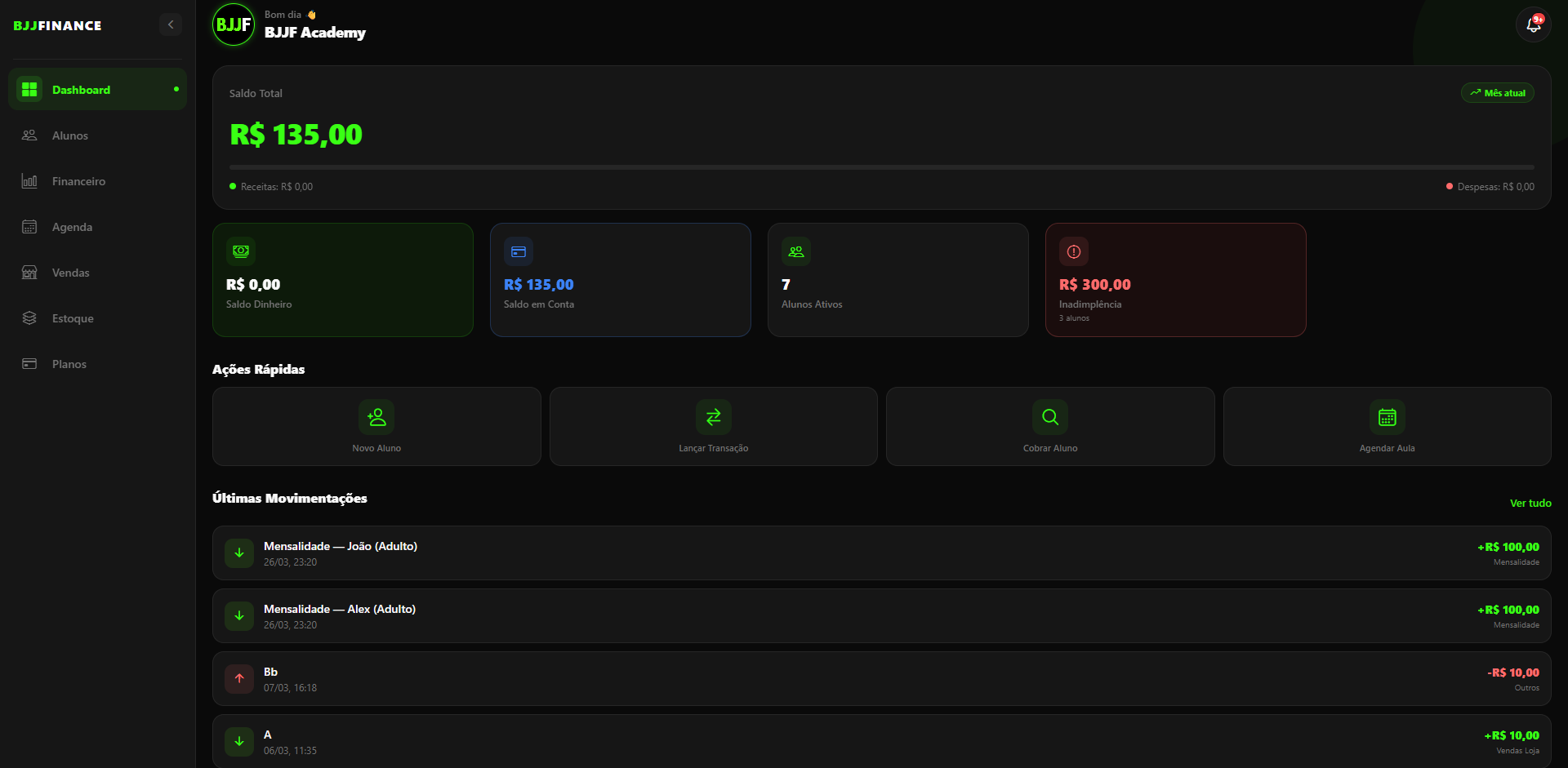 BJJ Finance Dashboard